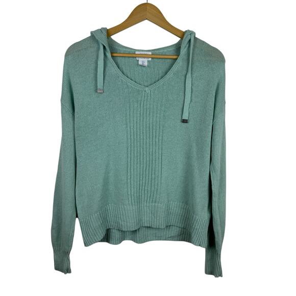 Sigrid Olsen‎ Womens Linen Knit Pullover Hoodie Sz S Coastal Beachy Vacation - Picture 1 of 9